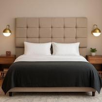 Cabeceira Cama De Casal 140 Cm Malta Em Suede Com Frame Bege Escuro Cabeceira Cama De Casal 140 Cm Malta Em Suede Com Frame Bege Escuro