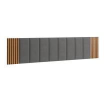 Cabeceira Cama King 10 Módulos Estofados e 4 Módulos Ripados MDF