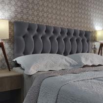 Cabeceira Cama King Capitonê 1896 Suede Cinza 60 RBL Cabeceira Cama King Capitonê 1896 Suede Cinza 60 RBL