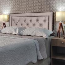 Cabeceira Cama King Capitonê Classic Diamond 2 Suede Bege 120 RBL