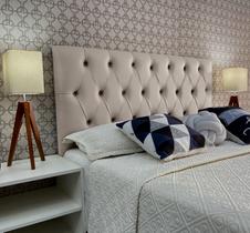 Cabeceira Cama King Capitonê Luna Corano Bege 120 RBL