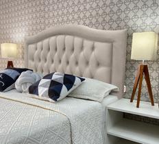 Cabeceira Cama King Capitone Sophia Provençal Suede Bege 1,95 X 60 Cm Fixação Parede Original RBL