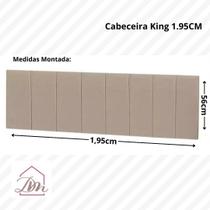 Cabeceira Cama King Painel Estofada 1,95 Almofadada Bege