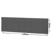 Cabeceira Cama King Painel Estofada 1,95 Almofadada Cinza