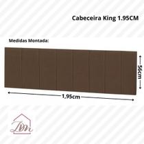 Cabeceira Cama King Painel Estofada 1,95 Almofadada Marrom
