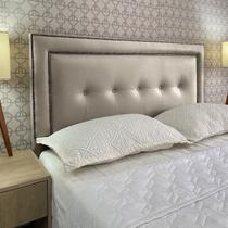 Cabeceira Cama King Veneza 05 Diamond 2 Com tachas Corano Bege 120 RBL
