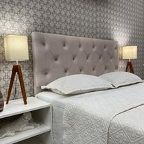 Cabeceira Cama Queen Capitonê Cannes Suede Bege 60 RBL