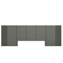 Cabeceira Cama Queen Ripada 3,50m CZS 100% MDF Casa Lar Cabeceira Cama Queen Ripada 3,50m CZS 100% MDF Casa Lar