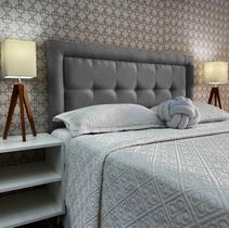 Cabeceira Cama Queen Veneza 05 Luxor Linho Cinza 60 RBL