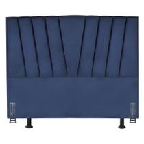 Cabeceira Cama Solteirão 100 Cm Ludmilla Em Suede Com Frame Cor:azul Marinho Cabeceira Cama Solteirão 100 Cm Ludmilla Em Suede Com Frame Cor:azul Marinho
