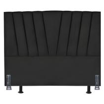 Cabeceira Cama Solteirão 100 Cm Ludmilla Em Suede Com Frame Cor:preto Cabeceira Cama Solteirão 100 Cm Ludmilla Em Suede Com Frame Cor:preto