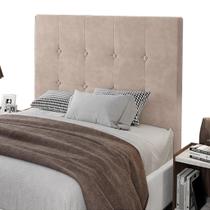 Cabeceira Cama Solteiro 90 cm Luna Veludo Bege Italian Flex