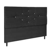 Cabeceira Cama Solteiro 90 cm Virgínia Suede Preto E Frame