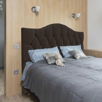 Cabeceira Cama Solteiro Botões Provençal Café Suede Com Pés 120Cm Altura RBL