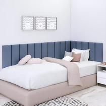 Cabeceira Cama Solteiro Para Montar Em L 15 Módulos Grafite