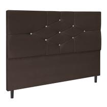 Cabeceira Camboriu Marrom Estofada para Cama Box Casal 144Cm Quarto Luxo JBE Móveis