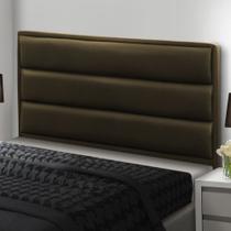 Cabeceira Cancun Cama Box Queen 160 CM Suede Marrom