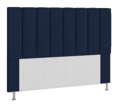 Cabeceira Cancun Para Cama Box Casal 140 Cm Suede Azul Marinho - LM DECOR