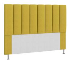 Cabeceira Cancun Para Cama Box Queen 160 Cm Suede Amarelo - DL Decor