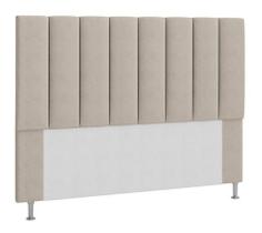 Cabeceira Cancun Para Cama Box Queen 160 Cm Suede Bege - DL Decor