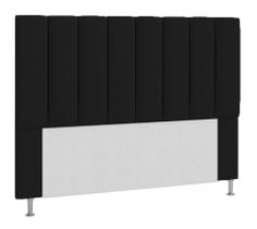 Cabeceira Cancun Para Cama Box Solteiro 90 Cm Suede Preto - DL Decor