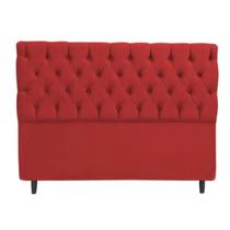 Cabeceira Capitonada SRJ Suede Cor Vermelho Casal 140cm