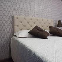 Cabeceira Capitonê Bege Suede Amassado King 195 X 120