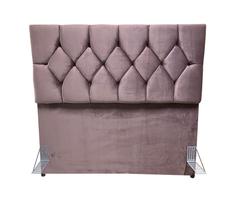 Cabeceira capitonê c/ pés p/ cama box padrão 1,38 cm - rose