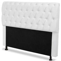 Cabeceira Capitonê Casal 140cm Para Cama Box Paris Napa Branco - DS Móveis