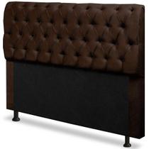 Cabeceira Capitonê Casal 140cm Para Cama Box Paris Suede Animale Marrom - DS Móveis Cabeceira Capitonê Casal 140cm Para Cama Box Paris Suede Animale Marrom - DS Móveis