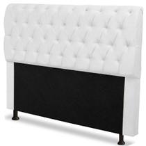 Cabeceira Capitonê Casal Queen 160cm Para Cama Box Paris Napa Branco - DS Móveis Cabeceira Capitonê Casal Queen 160cm Para Cama Box Paris Napa Branco - DS Móveis
