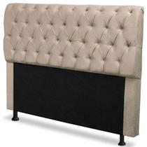 Cabeceira Capitonê Casal Queen 160cm Para Cama Box Paris Suede Animale Marfim - DS Móveis Cabeceira Capitonê Casal Queen 160cm Para Cama Box Paris Suede Animale Marfim - DS Móveis