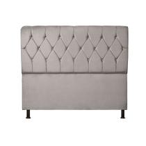 Cabeceira capitone estofada casal box queen 160cm com pés suede cinza - Malaga
