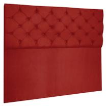 Cabeceira Capitonê King 195cm Jade Suede Vermelho SLK Decor