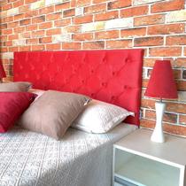Cabeceira Capitonê Vermelho Suede Liso King 195 X 120