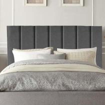 Cabeceira Carla Pé Plástico 100cm Solteiro Para Cama Box Quarto Linho Cinza - Gat Magazine