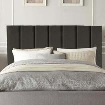 Cabeceira Carla Pé Plástico 100cm Solteiro Para Cama Colchão Box Quarto Linho Marrom - Aurora Line