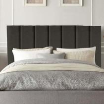 Cabeceira Carla Pé Plástico 140cm Casal Para Cama Box Quarto Linho Marrom - Gat Magazine