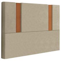 Cabeceira Casal 138 Cm Veron Veludo Bege Soon Bege