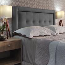 Cabeceira Casal 140 Cama Box Diamond 1 Veneza 05 Cinza Suede Com Pés RBL