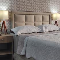 Cabeceira Casal 140 Cama Box Diamond 2 H8 Módena Bege Suede Painel RBL