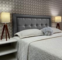 Cabeceira Casal 140 Cama Box Diamond 2 Veneza 05 Cinza Linho Com Pés RBL