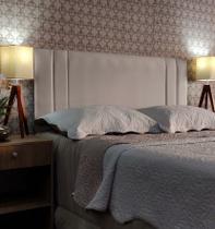 Cabeceira Casal 140 Cama Box Double Siena Bege Suede Com Pés RBL Cabeceira Casal 140 Cama Box Double Siena Bege Suede Com Pés RBL