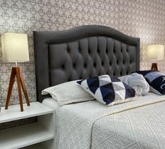 Cabeceira Casal 140 Cama Box Sophia Provençal Cinza Suede Painel Plus RBL