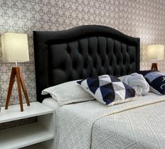 Cabeceira Casal 140 Cama Box Sophia Provençal Preto Suede Painel Plus RBL
