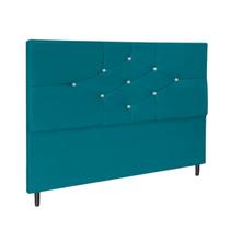 Cabeceira Casal 140 cm Camboriú Suede Azul Turquesa E-Frame Cabeceira Casal 140 cm Camboriú Suede Azul Turquesa E-Frame