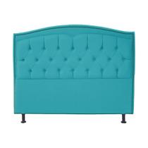 Cabeceira Casal 140 cm Para Cama Box Diana Suede Azul Turquesa - Fina Mobília