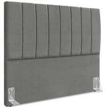 Cabeceira Casal 140cm Allia Suede Cinza Rm Cinza Cabeceira Casal 140cm Allia Suede Cinza Rm Cinza