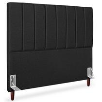 Cabeceira Casal 140cm Arlla Linho Preto RM Cabeceira Casal 140cm Arlla Linho Preto RM