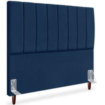 Cabeceira Casal 140cm Arlla Suede Azul Marinho RM Cabeceira Casal 140cm Arlla Suede Azul Marinho RM
